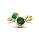 1 - Nerida 1.17 ctw Cushion & Princess Shape Created Emerald Women Toi Et Moi Wave Engagement Ring 