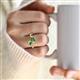 2 - Nerida 1.17 ctw Cushion & Princess Shape Created Emerald Women Toi Et Moi Wave Engagement Ring 