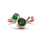 1 - Nerida 1.17 ctw Cushion & Princess Shape Created Emerald Women Toi Et Moi Wave Engagement Ring 