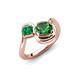 4 - Nerida 1.17 ctw Cushion & Princess Shape Created Emerald Women Toi Et Moi Wave Engagement Ring 