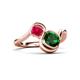 3 - Nerida 1.17 ctw Cushion Shape Created Emerald & Princess Shape Created Ruby Women Toi Et Moi Wave Engagement Ring 