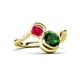 3 - Nerida 1.17 ctw Cushion Shape Created Emerald & Princess Shape Created Ruby Women Toi Et Moi Wave Engagement Ring 