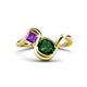 1 - Nerida 1.17 ctw Cushion Shape Created Emerald & Princess Shape Amethyst Women Toi Et Moi Wave Engagement Ring 