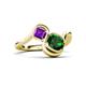 3 - Nerida 1.17 ctw Cushion Shape Created Emerald & Princess Shape Amethyst Women Toi Et Moi Wave Engagement Ring 
