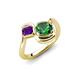 4 - Nerida 1.17 ctw Cushion Shape Created Emerald & Princess Shape Amethyst Women Toi Et Moi Wave Engagement Ring 