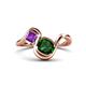 1 - Nerida 1.17 ctw Cushion Shape Created Emerald & Princess Shape Amethyst Women Toi Et Moi Wave Engagement Ring 