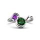 1 - Nerida 1.17 ctw Cushion Shape Created Emerald & Princess Shape Amethyst Women Toi Et Moi Wave Engagement Ring 