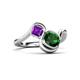 3 - Nerida 1.17 ctw Cushion Shape Created Emerald & Princess Shape Amethyst Women Toi Et Moi Wave Engagement Ring 