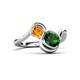 3 - Nerida 1.17 ctw Cushion Shape Created Emerald & Princess Shape Citrine Women Toi Et Moi Wave Engagement Ring 