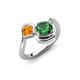 4 - Nerida 1.17 ctw Cushion Shape Created Emerald & Princess Shape Citrine Women Toi Et Moi Wave Engagement Ring 