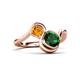3 - Nerida 1.17 ctw Cushion Shape Created Emerald & Princess Shape Citrine Women Toi Et Moi Wave Engagement Ring 