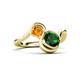 3 - Nerida 1.17 ctw Cushion Shape Created Emerald & Princess Shape Citrine Women Toi Et Moi Wave Engagement Ring 