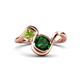 1 - Nerida 1.20 ctw Cushion Shape Created Emerald & Princess Shape Peridot Women Toi Et Moi Wave Engagement Ring 