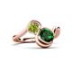 3 - Nerida 1.20 ctw Cushion Shape Created Emerald & Princess Shape Peridot Women Toi Et Moi Wave Engagement Ring 
