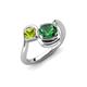4 - Nerida 1.20 ctw Cushion Shape Created Emerald & Princess Shape Peridot Women Toi Et Moi Wave Engagement Ring 