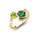 4 - Nerida 1.20 ctw Cushion Shape Created Emerald & Princess Shape Peridot Women Toi Et Moi Wave Engagement Ring 