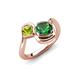4 - Nerida 1.20 ctw Cushion Shape Created Emerald & Princess Shape Peridot Women Toi Et Moi Wave Engagement Ring 