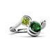 3 - Nerida 1.20 ctw Cushion Shape Created Emerald & Princess Shape Peridot Women Toi Et Moi Wave Engagement Ring 