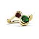 3 - Nerida 1.20 ctw Cushion Shape Created Emerald & Princess Shape Red Garnet Women Toi Et Moi Wave Engagement Ring 