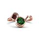 1 - Nerida 1.20 ctw Cushion Shape Created Emerald & Princess Shape Red Garnet Women Toi Et Moi Wave Engagement Ring 