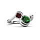 3 - Nerida 1.20 ctw Cushion Shape Created Emerald & Princess Shape Red Garnet Women Toi Et Moi Wave Engagement Ring 