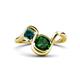 1 - Nerida 1.17 ctw Cushion Shape Created Emerald & Princess Shape London Blue Topaz Women Toi Et Moi Wave Engagement Ring 