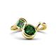 1 - Nerida 1.25 ctw Cushion Shape Created Emerald & Princess Shape Created Alexandrite Women Toi Et Moi Wave Engagement Ring 