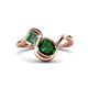 1 - Nerida 1.25 ctw Cushion Shape Created Emerald & Princess Shape Created Alexandrite Women Toi Et Moi Wave Engagement Ring 