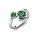 4 - Nerida 1.25 ctw Cushion Shape Created Emerald & Princess Shape Created Alexandrite Women Toi Et Moi Wave Engagement Ring 