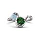 1 - Nerida 1.17 ctw Cushion Shape Created Emerald & Princess Shape Aquamarine Women Toi Et Moi Wave Engagement Ring 