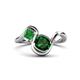 1 - Nerida 1.17 ctw Cushion Shape Created Emerald & Princess Shape Green Garnet Women Toi Et Moi Wave Engagement Ring 