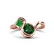 1 - Nerida 1.17 ctw Cushion Shape Created Emerald & Princess Shape Green Garnet Women Toi Et Moi Wave Engagement Ring 