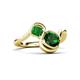 3 - Nerida 1.17 ctw Cushion Shape Created Emerald & Princess Shape Green Garnet Women Toi Et Moi Wave Engagement Ring 