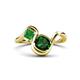 1 - Nerida 1.17 ctw Cushion Shape Created Emerald & Princess Shape Green Garnet Women Toi Et Moi Wave Engagement Ring 