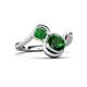 3 - Nerida 1.17 ctw Cushion Shape Created Emerald & Princess Shape Green Garnet Women Toi Et Moi Wave Engagement Ring 