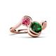 3 - Nerida 1.17 ctw Cushion Shape Created Emerald & Princess Shape Pink Tourmaline Women Toi Et Moi Wave Engagement Ring 