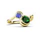 3 - Nerida 1.20 ctw Cushion Shape Created Emerald & Princess Shape Tanzanite Women Toi Et Moi Wave Engagement Ring 