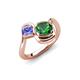 4 - Nerida 1.20 ctw Cushion Shape Created Emerald & Princess Shape Tanzanite Women Toi Et Moi Wave Engagement Ring 
