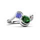 3 - Nerida 1.20 ctw Cushion Shape Created Emerald & Princess Shape Tanzanite Women Toi Et Moi Wave Engagement Ring 