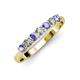 2 - Reina 3.00 mm Tanzanite and Diamond 7 Stone Wedding Band 