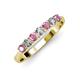 2 - Reina 3.00 mm Pink Tourmaline and Diamond 7 Stone Wedding Band 