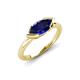 4 - Shireen 1.40 ct Marquise Shape Created Blue Sapphire (10 x 5 mm) Women V Prong Solitaire Engagement Ring 