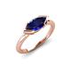 4 - Shireen 1.40 ct Marquise Shape Created Blue Sapphire (10 x 5 mm) Women V Prong Solitaire Engagement Ring 