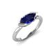4 - Shireen 1.40 ct Marquise Shape Created Blue Sapphire (10 x 5 mm) Women V Prong Solitaire Engagement Ring 