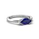 5 - Shireen 1.40 ct Marquise Shape Created Blue Sapphire (10 x 5 mm) Women V Prong Solitaire Engagement Ring 