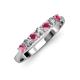 2 - Reina 3.00 mm Rhodolite Garnet and Diamond 7 Stone Wedding Band 