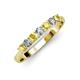 2 - Reina 3.00 mm Yellow Sapphire and Diamond 7 Stone Wedding Band 