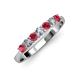 2 - Reina 3.00 mm Ruby and Diamond 7 Stone Wedding Band 