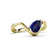 6 - Oceara 1.50 ct Pear Shape Blue Sapphire Women Wave Solitaire Engagement Ring 