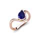 5 - Oceara 1.50 ct Pear Shape Blue Sapphire Women Wave Solitaire Engagement Ring 